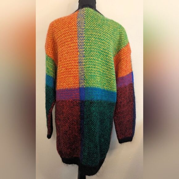 VTG 80s Claudia D. Mohair Preppy Academia Cozycore Maximalist Cardigan Sweater M - Picture 5 of 8